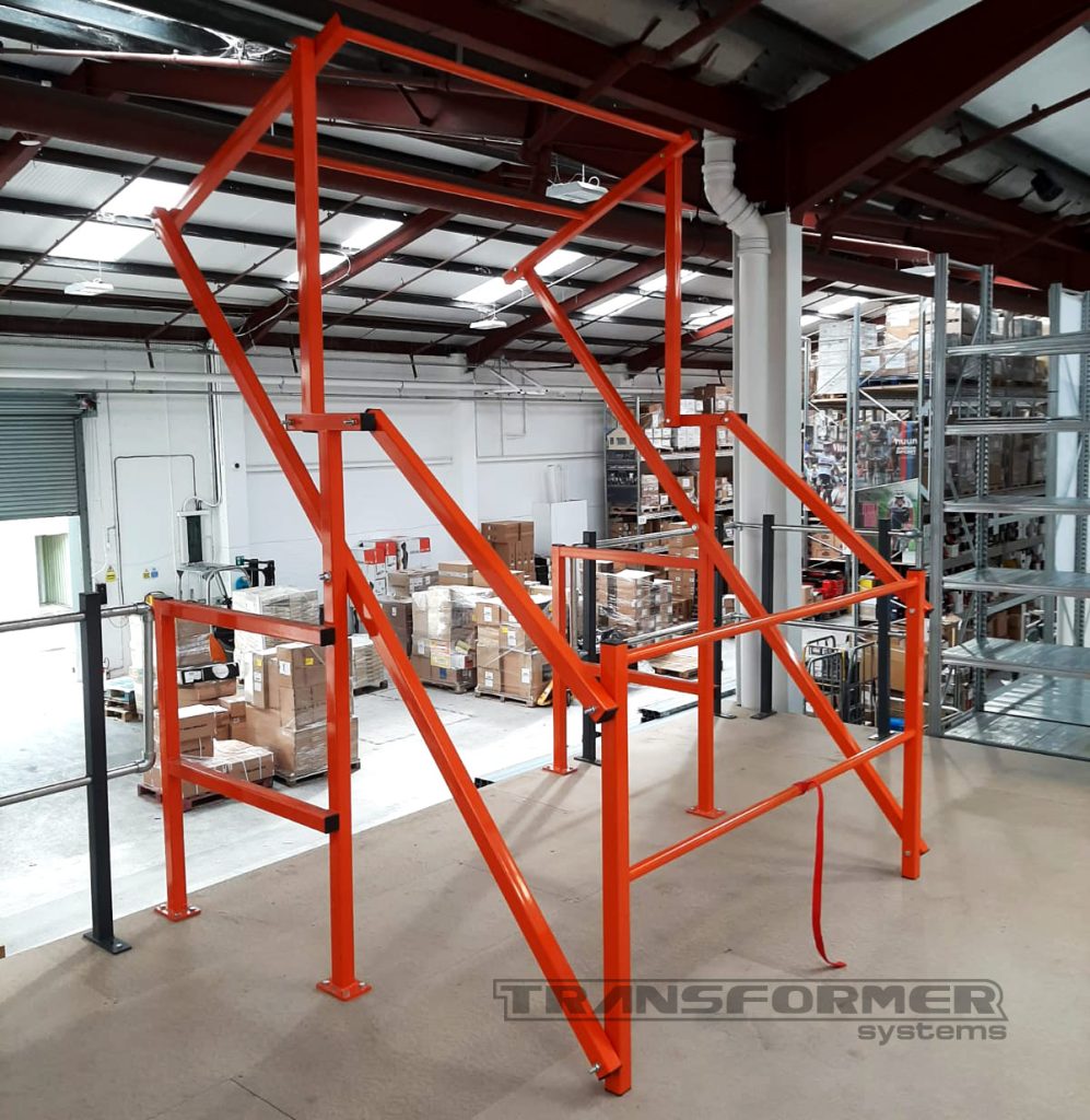 High pallet gate installed on a mezzanine floor feeding an ecommerce picking operation
